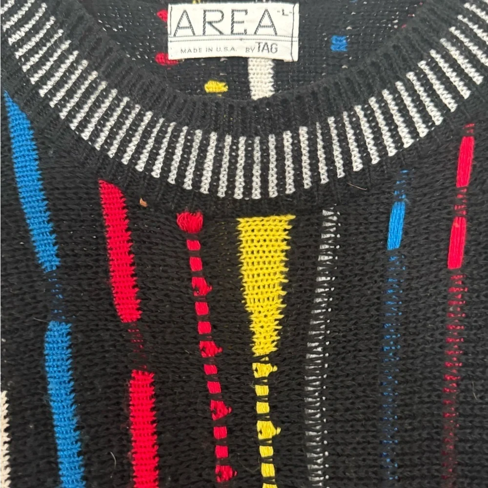 AREA Men's Multicolor Patterned Crewneck Sweater